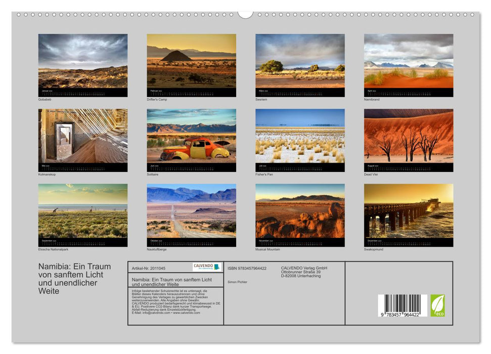 Namibia: Ein Traum von sanftem Licht und unendlicher Weite (CALVENDO Premium Wandkalender 2026)