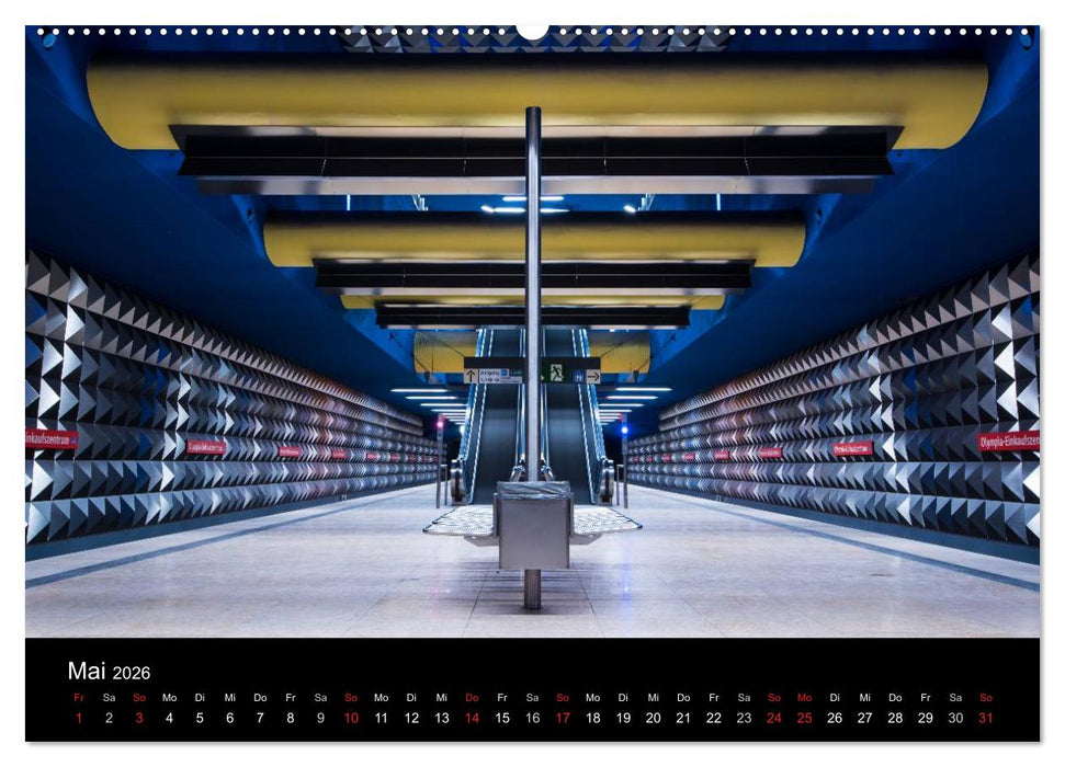 MetroMUC, Stationen im Untergrund Münchens (CALVENDO Wandkalender 2026)