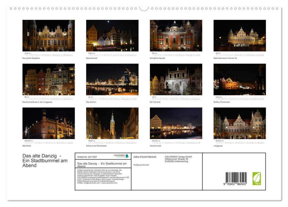 Das alte Danzig - Ein Stadtbummel am Abend (CALVENDO Premium Wandkalender 2026)