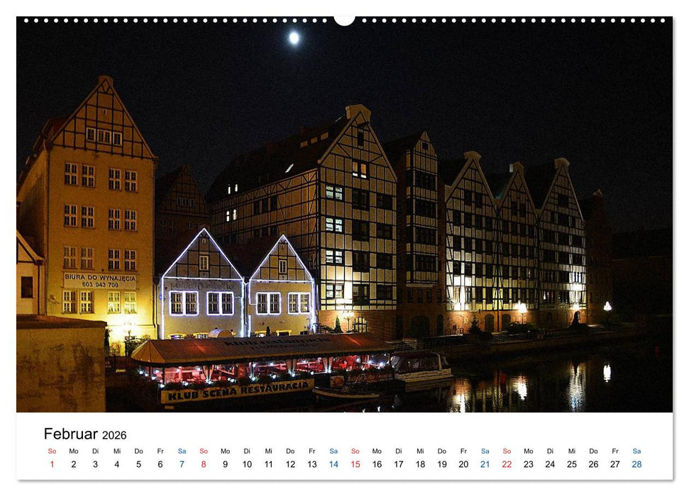 Das alte Danzig - Ein Stadtbummel am Abend (CALVENDO Premium Wandkalender 2026)