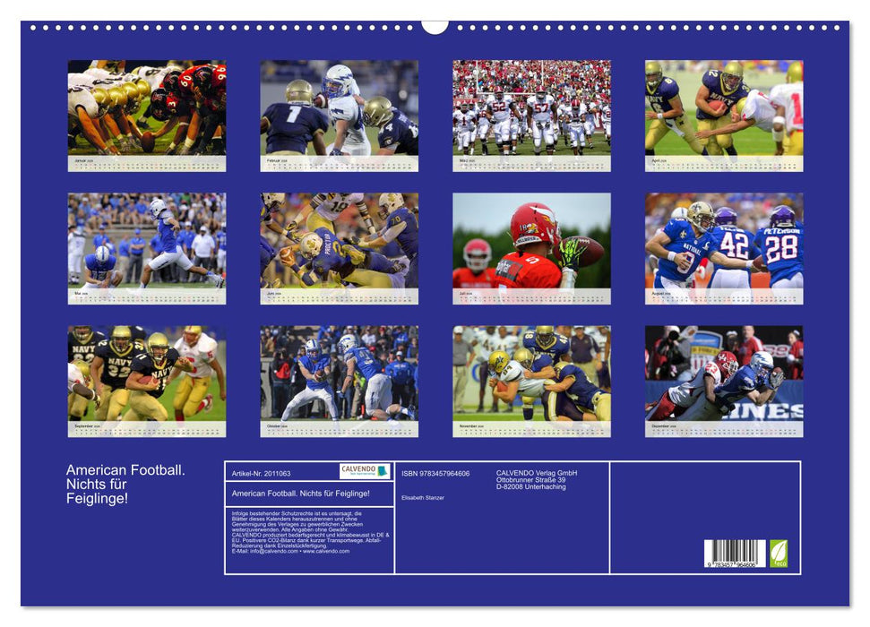 American Football. Nichts für Feiglinge! (CALVENDO Wandkalender 2026)