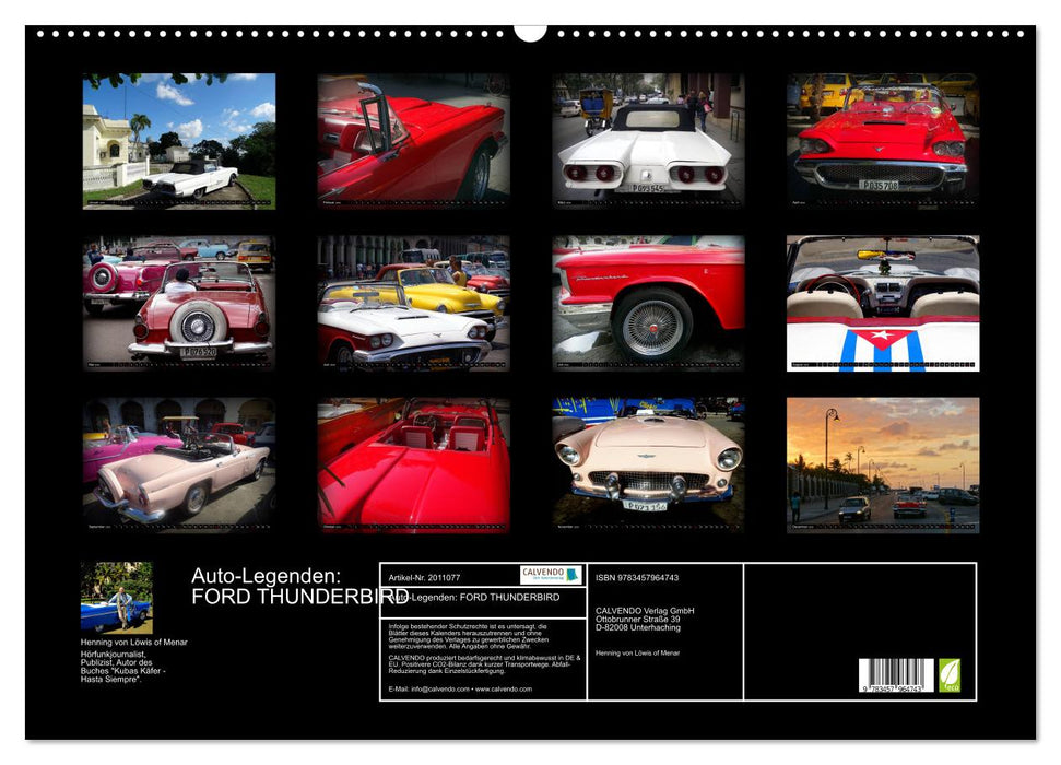 Auto-Legenden: FORD THUNDERBIRD (CALVENDO Wandkalender 2026)