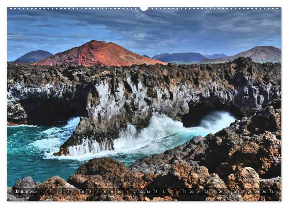 Lanzarote. Wunderwelt der Feuerberge (CALVENDO Premium Wandkalender 2026)