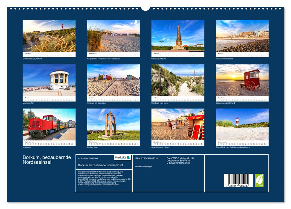 Borkum, bezaubernde Nordseeinsel (CALVENDO Premium Wandkalender 2026)