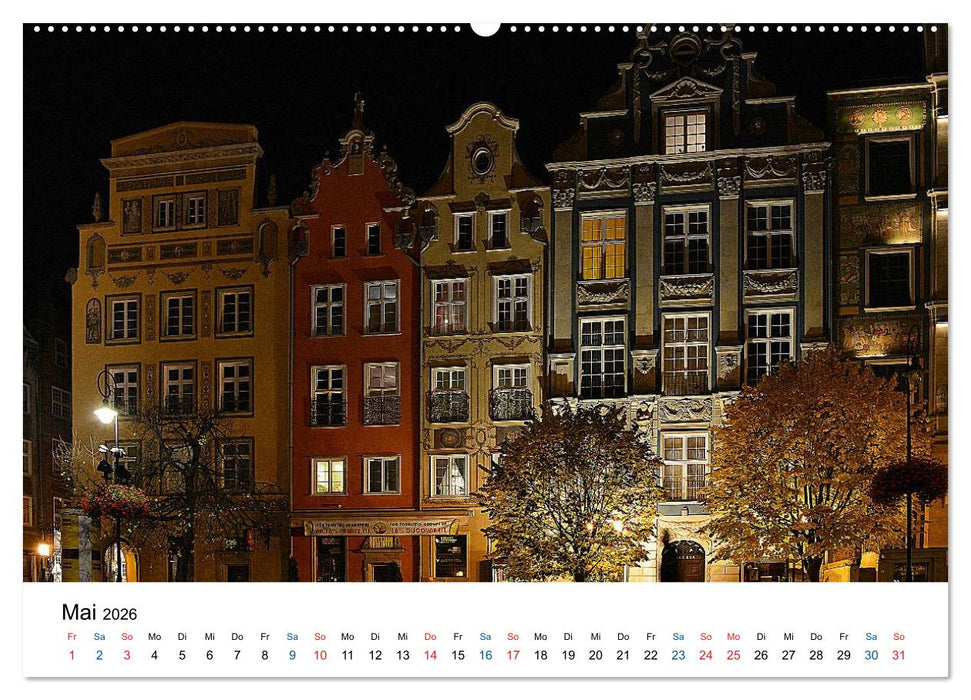 Das alte Danzig - Ein Stadtbummel am Abend (CALVENDO Wandkalender 2026)