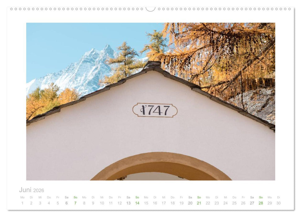 saas fee (CALVENDO Premium Wandkalender 2026)