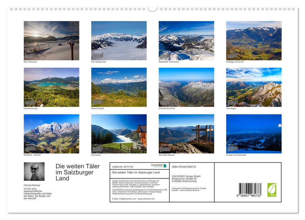 Die weiten Täler im Salzburger Land (CALVENDO Premium Wandkalender 2026)