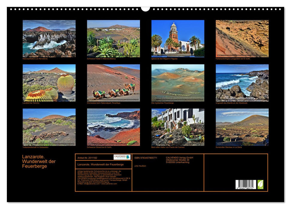 Lanzarote. Wunderwelt der Feuerberge (CALVENDO Wandkalender 2026)