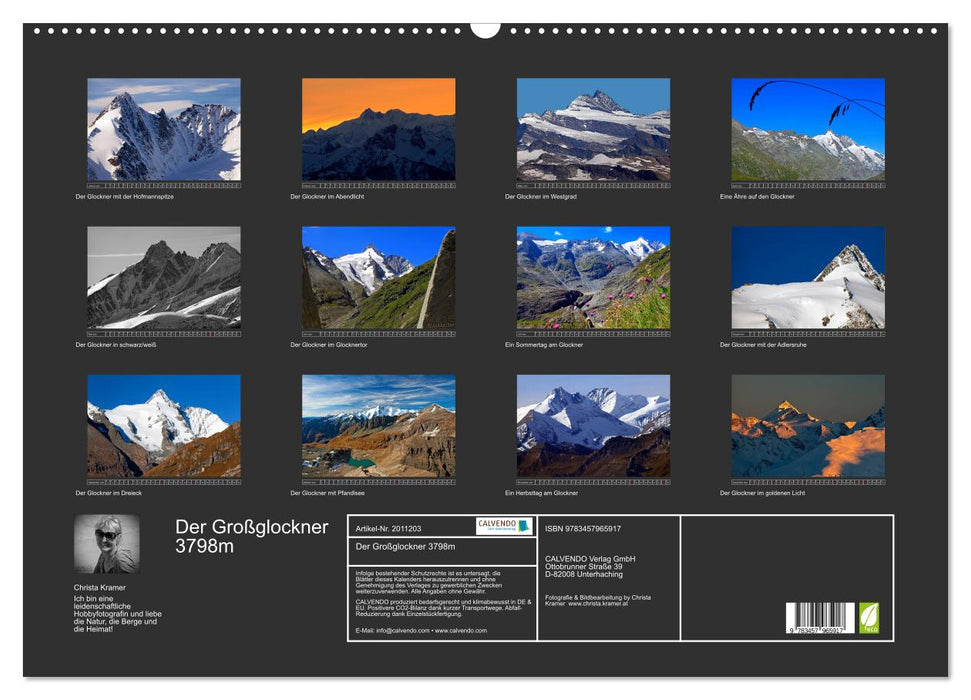 Der Großglockner 3798m (CALVENDO Wandkalender 2026)