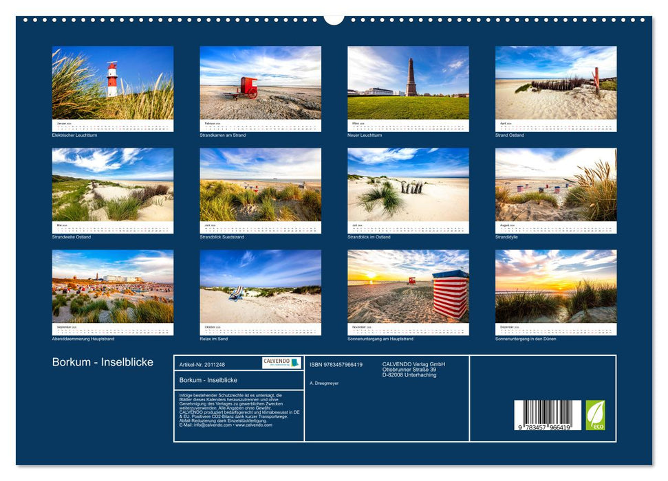 Borkum - Inselblicke (CALVENDO Premium Wandkalender 2026)