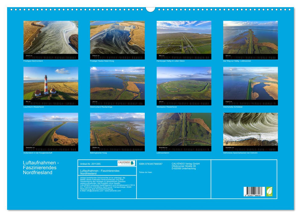 Luftaufnahmen - Faszinierendes Nordfriesland (CALVENDO Wandkalender 2026)