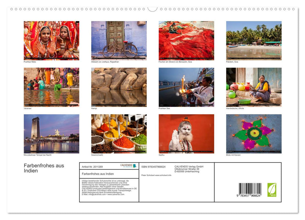 Farbenfrohes aus Indien (CALVENDO Premium Wandkalender 2026)