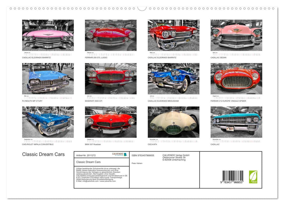 Classic Dream Cars (CALVENDO Premium Wandkalender 2026)