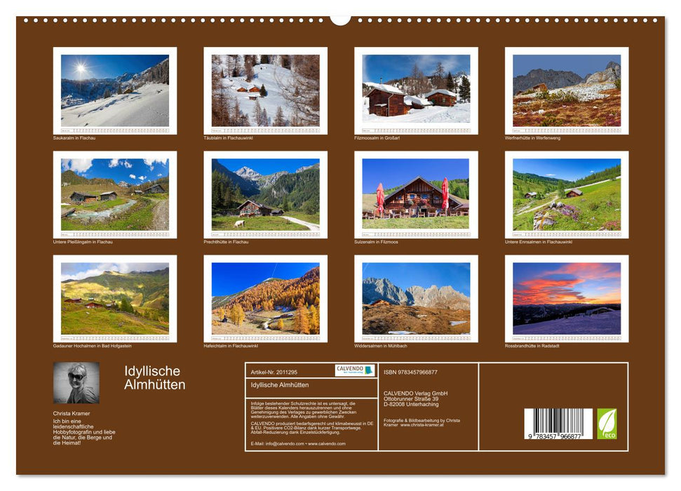 Idyllische Almhütten (CALVENDO Premium Wandkalender 2026)