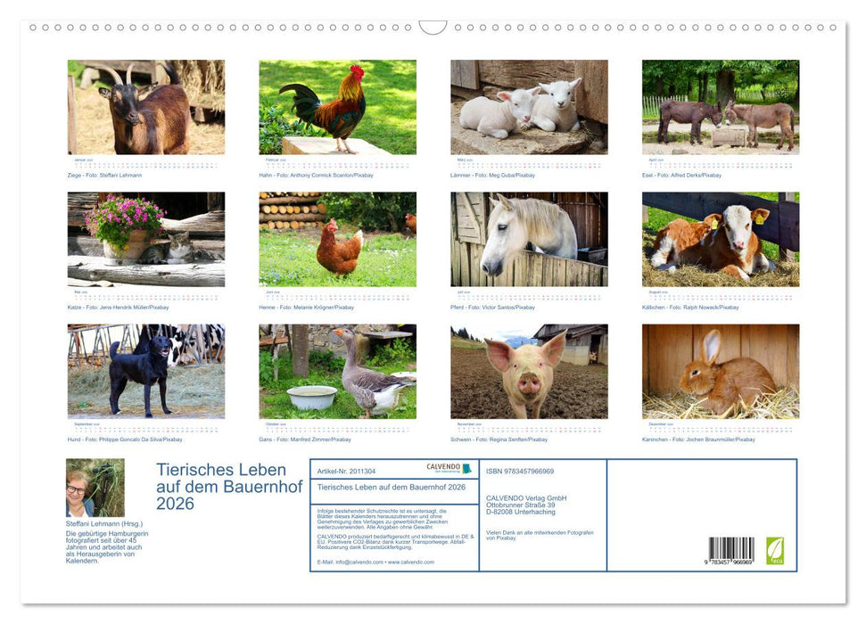 Tierisches Leben auf dem Bauernhof 2026 (CALVENDO Wandkalender 2026)