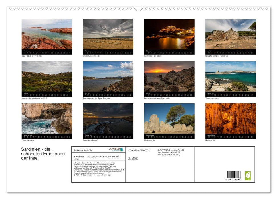 Sardinien - die schönsten Emotionen der Insel (CALVENDO Wandkalender 2026)