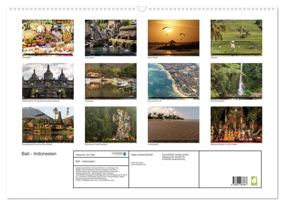 Bali - Indonesien (CALVENDO Wandkalender 2026)