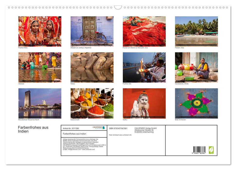 Farbenfrohes aus Indien (CALVENDO Wandkalender 2026)