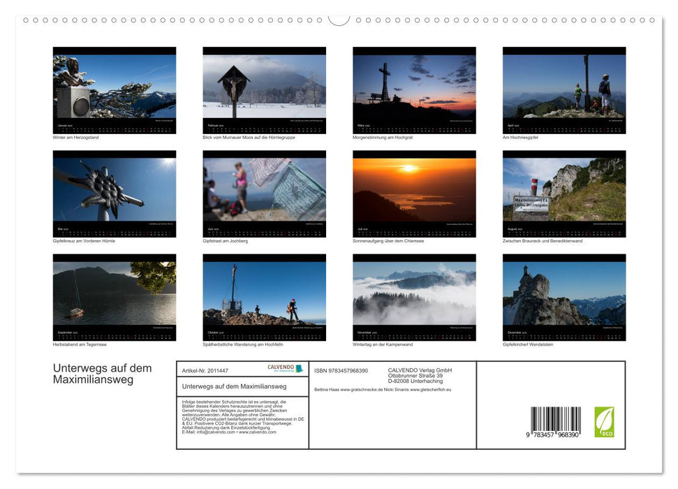 Unterwegs auf dem Maximiliansweg (CALVENDO Premium Wandkalender 2026)