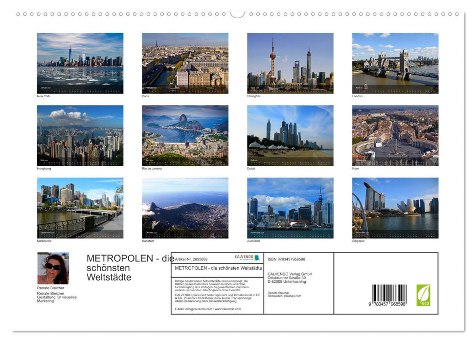 METROPOLEN - die schönsten Weltstädte (CALVENDO Premium Wandkalender 2026)