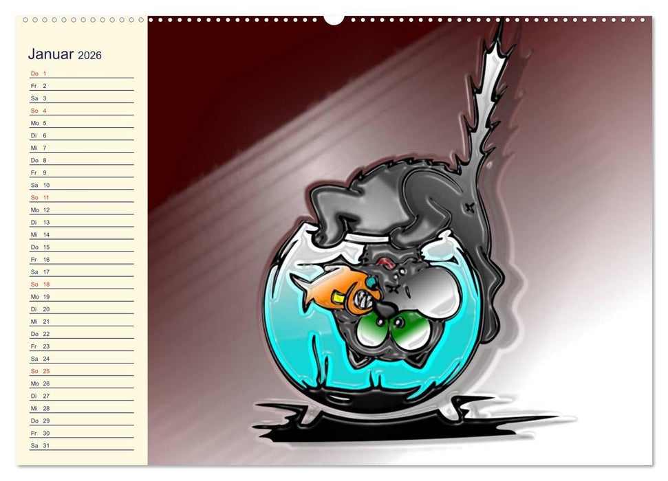 Alles für die Katz! Lustiger Katzen-Planer (CALVENDO Premium Wandkalender 2026)