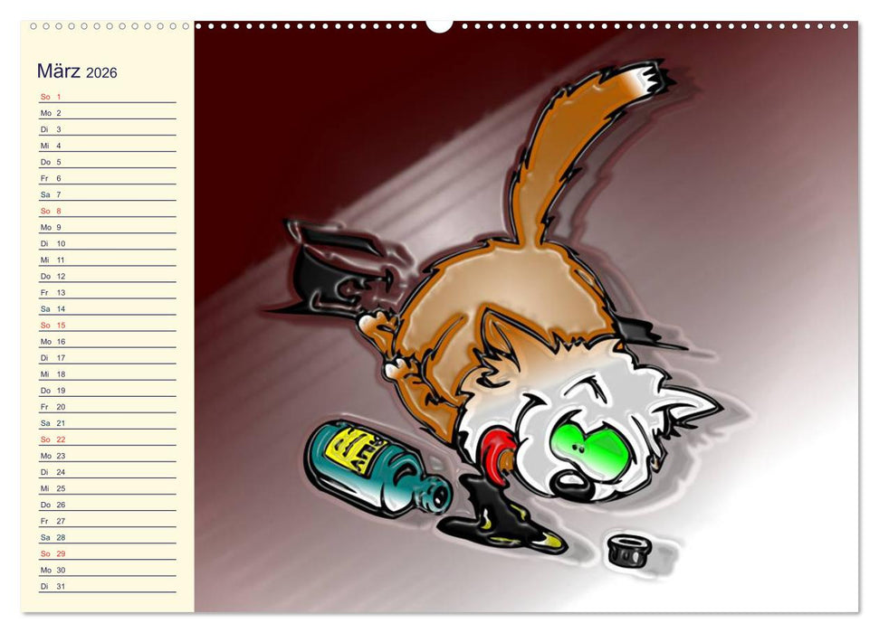 Alles für die Katz! Lustiger Katzen-Planer (CALVENDO Premium Wandkalender 2026)