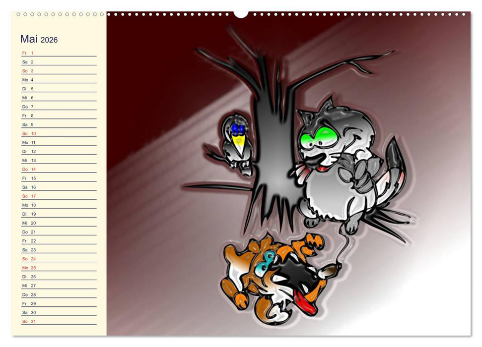 Alles für die Katz! Lustiger Katzen-Planer (CALVENDO Premium Wandkalender 2026)