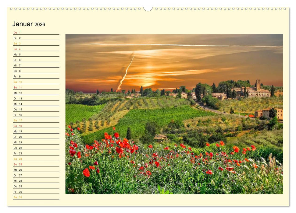 Bühne frei für die Toskana (CALVENDO Premium Wandkalender 2026)