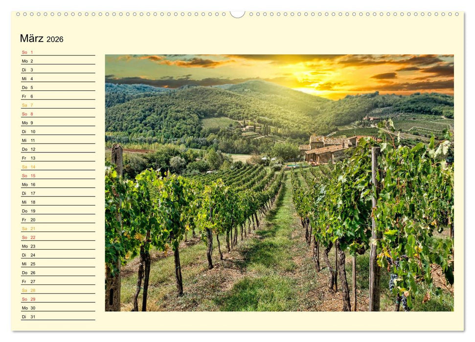 Bühne frei für die Toskana (CALVENDO Premium Wandkalender 2026)