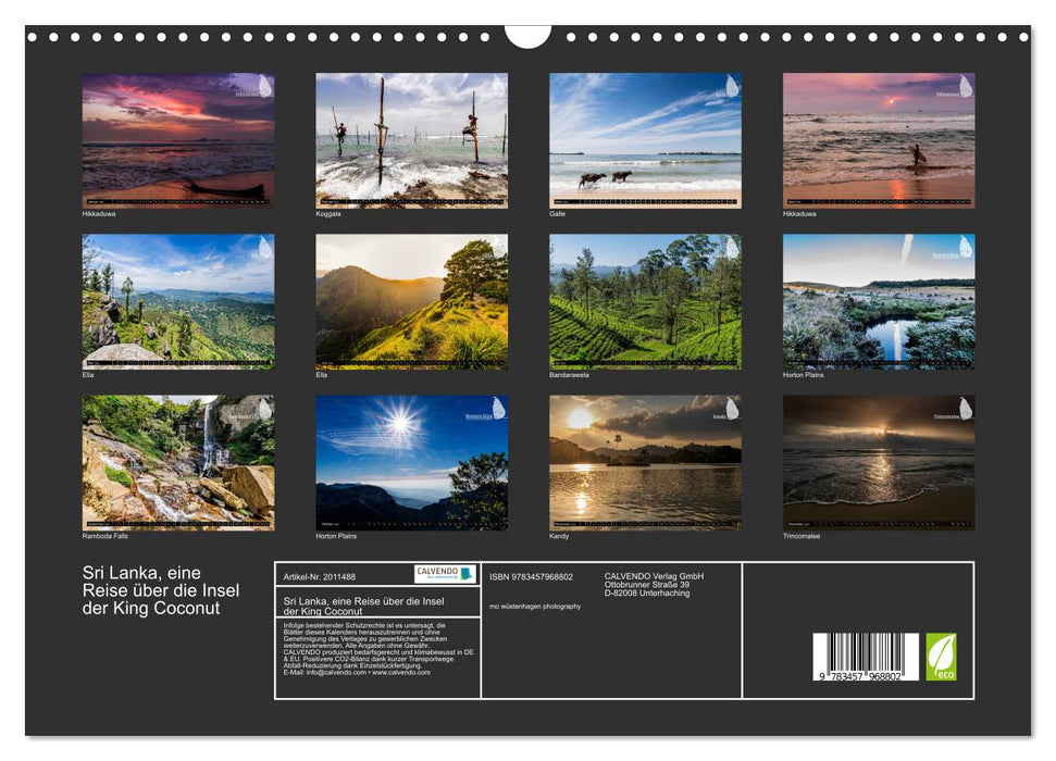 Sri Lanka, eine Reise über die Insel der King Coconut (CALVENDO Wandkalender 2026)