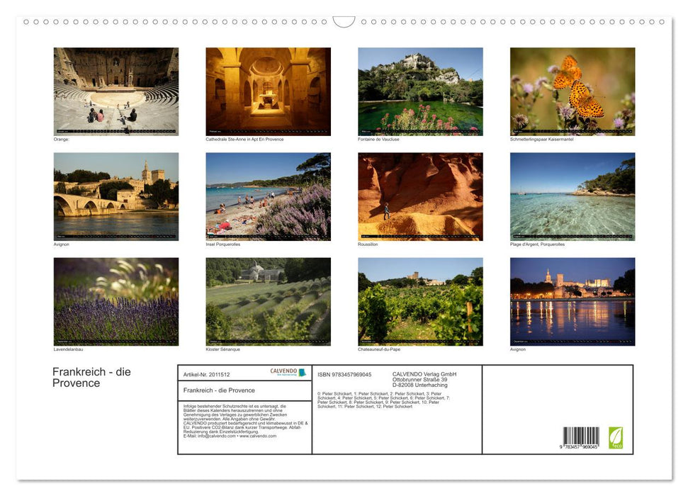 Frankreich - die Provence (CALVENDO Wandkalender 2026)