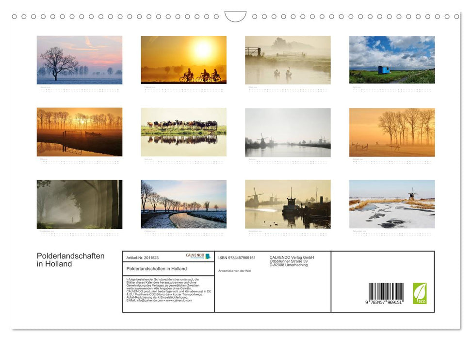 Polderlandschaften in Holland (CALVENDO Wandkalender 2026)