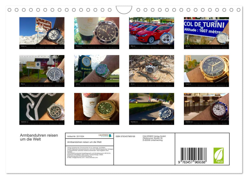 Armbanduhren reisen um die Welt (CALVENDO Wandkalender 2026)