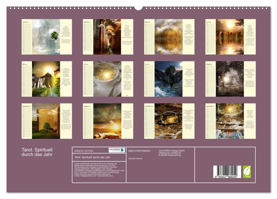 Tarot. Spirituell durch das Jahr (CALVENDO Premium Wandkalender 2026)
