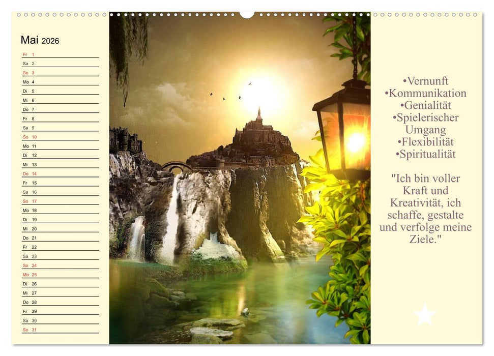 Tarot. Spirituell durch das Jahr (CALVENDO Premium Wandkalender 2026)