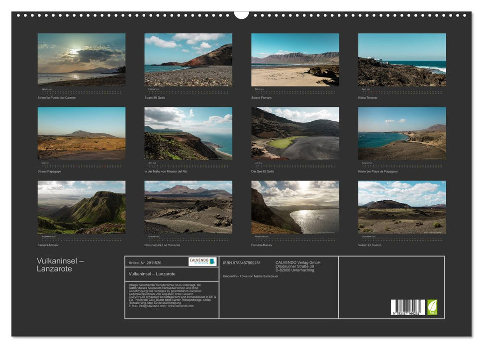 Vulkaninsel – Lanzarote (CALVENDO Wandkalender 2026)