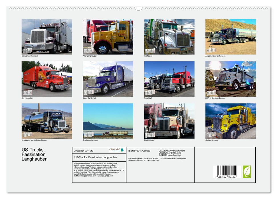 US-Trucks. Faszination Langhauber (CALVENDO Premium Wandkalender 2026)