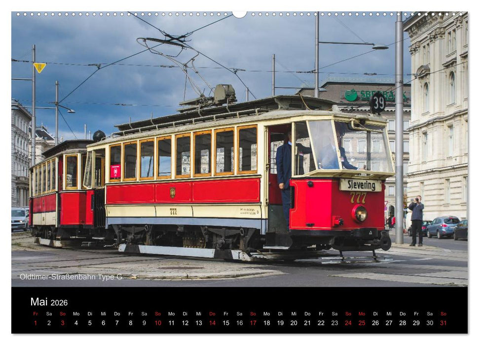 Historische Straßenbahnen in Wien (CALVENDO Premium Wandkalender 2026)
