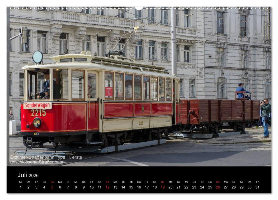 Historische Straßenbahnen in Wien (CALVENDO Premium Wandkalender 2026)