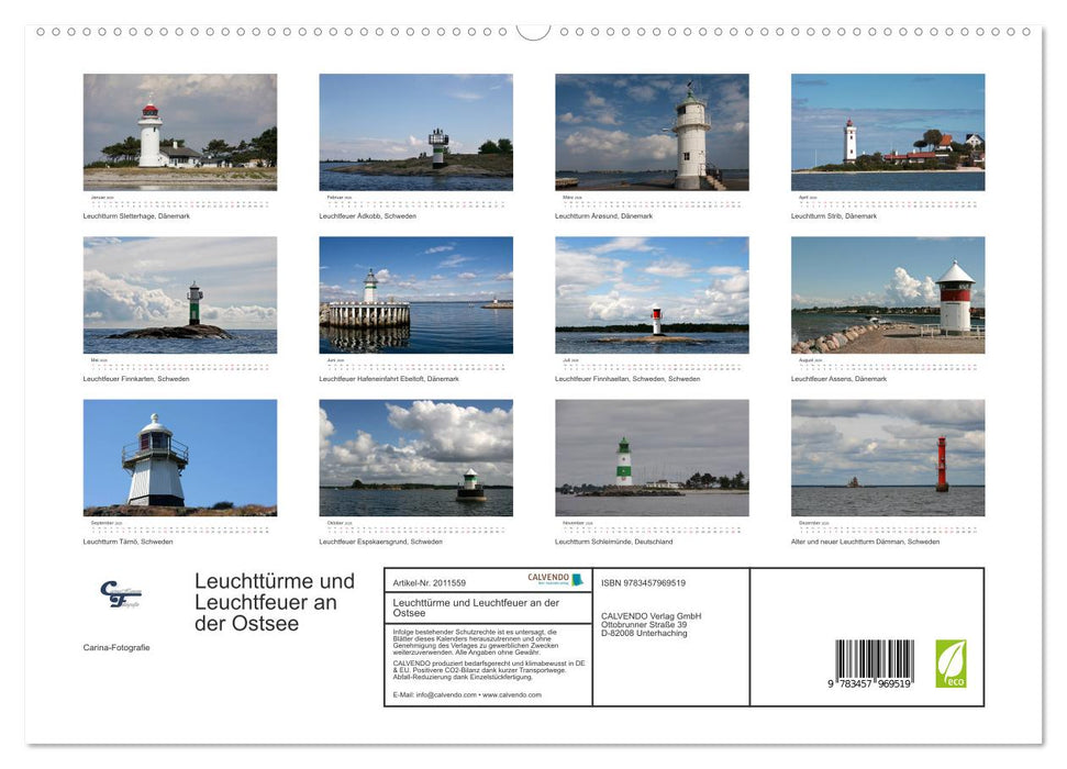Leuchttürme und Leuchtfeuer an der Ostsee (CALVENDO Premium Wandkalender 2026)