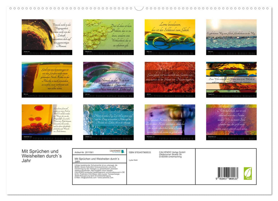 Mit Sprüchen und Weisheiten durch´s Jahr (CALVENDO Premium Wandkalender 2026)