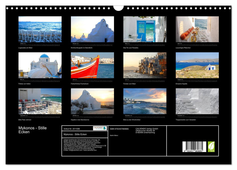 Mykonos - Stille Ecken (CALVENDO Wandkalender 2026)