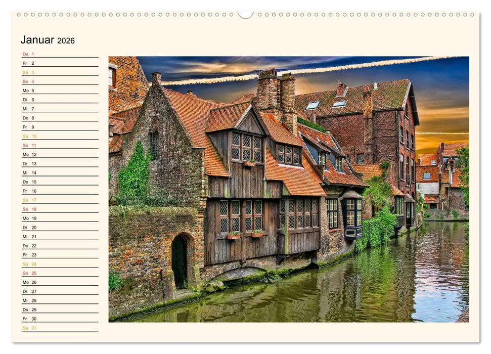 Brügge - Venedig des Nordens (CALVENDO Premium Wandkalender 2026)