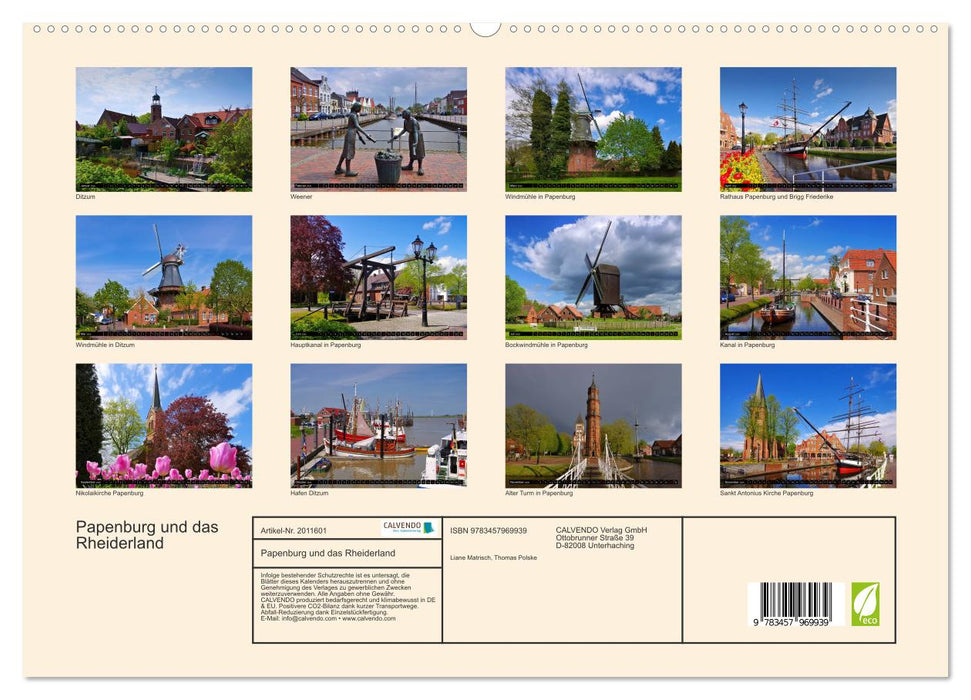 Papenburg und das Rheiderland (CALVENDO Premium Wandkalender 2026)