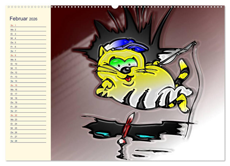 Alles für die Katz! Lustiger Katzen-Planer (CALVENDO Wandkalender 2026)