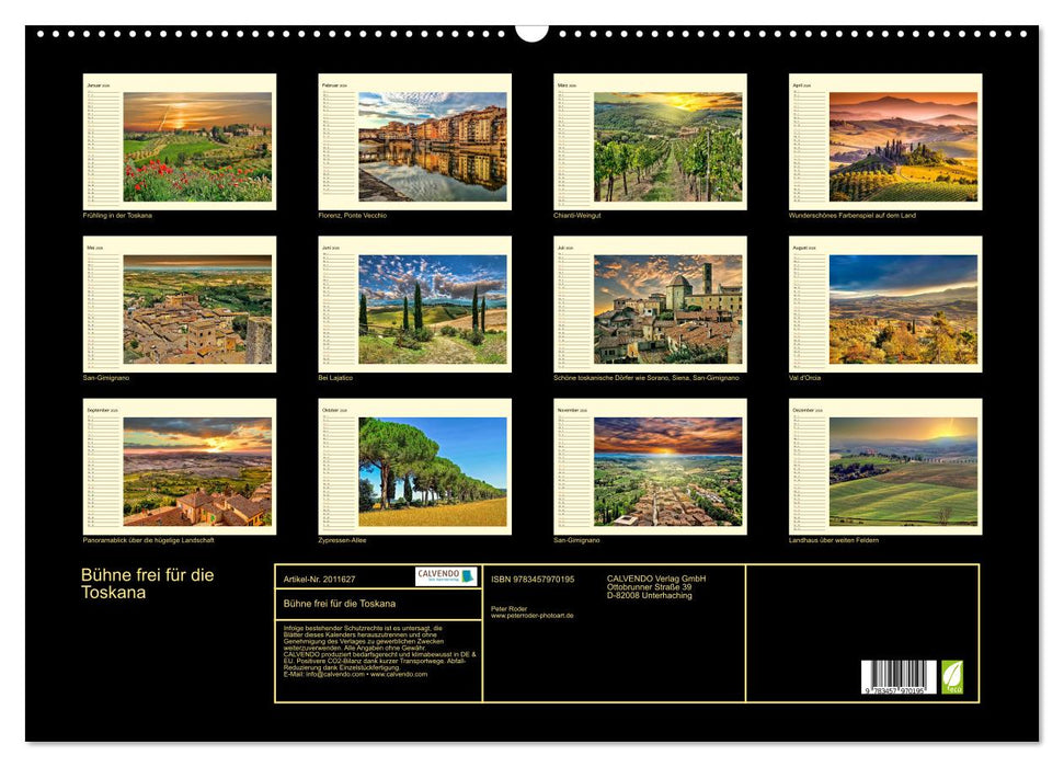 Bühne frei für die Toskana (CALVENDO Wandkalender 2026)