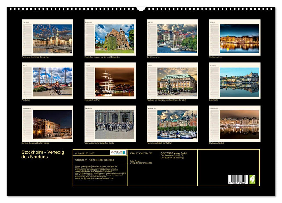 Stockholm - Venedig des Nordens (CALVENDO Wandkalender 2026)