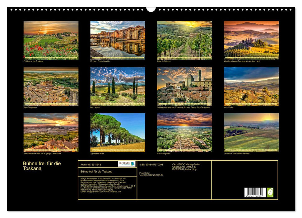 Bühne frei für die Toskana (CALVENDO Wandkalender 2026)