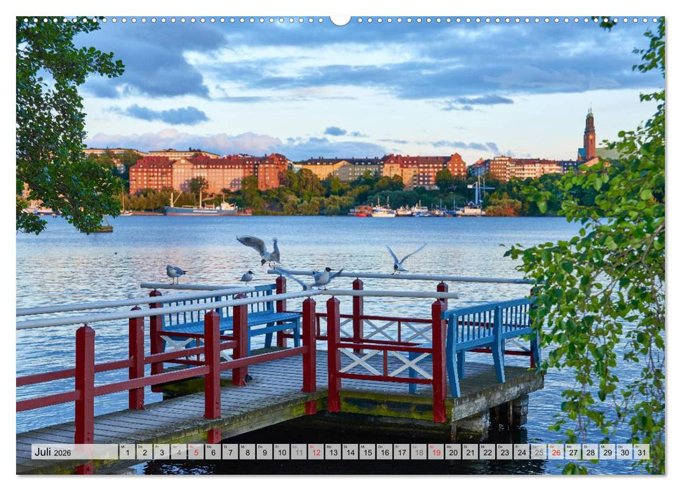 Stockholm an Mittsommer (CALVENDO Premium Wandkalender 2026)