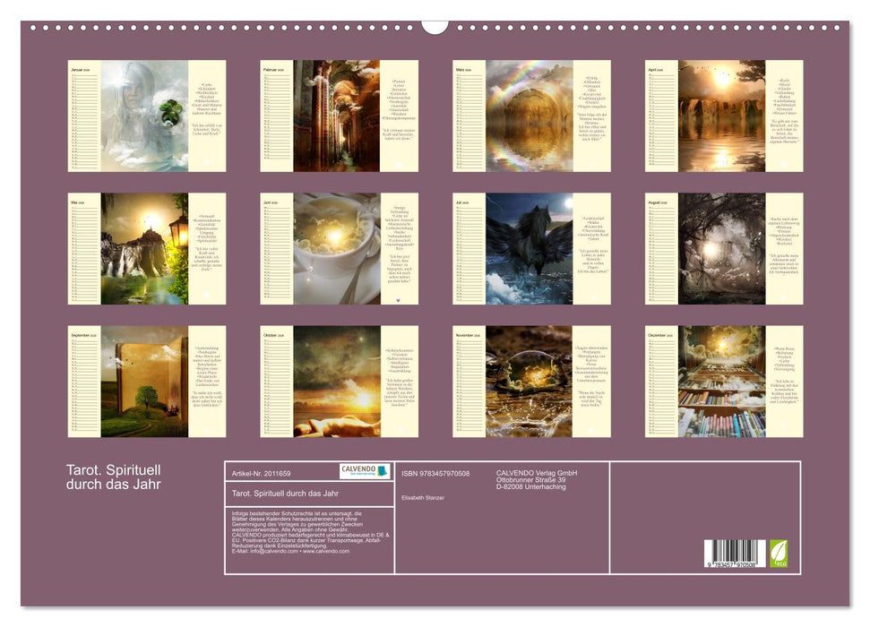 Tarot. Spirituell durch das Jahr (CALVENDO Wandkalender 2026)